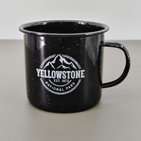 Unbranded Other - YELLOWSTONE National Park Mug Black Speckled Enamel Cup Camping